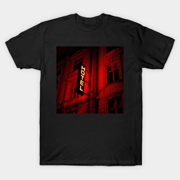 Neon Hotel Sign T-Shirt by mike11209